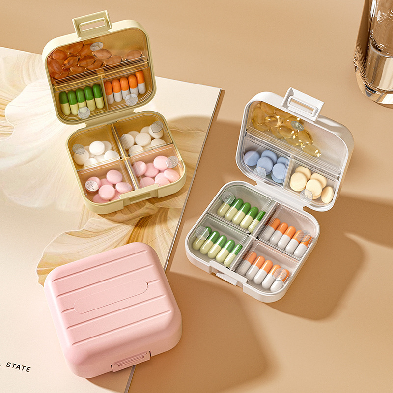 Tablets - 旅行用携帯薬ケース、7日間分の携帯用錠剤ケース、密閉式薬ケース
