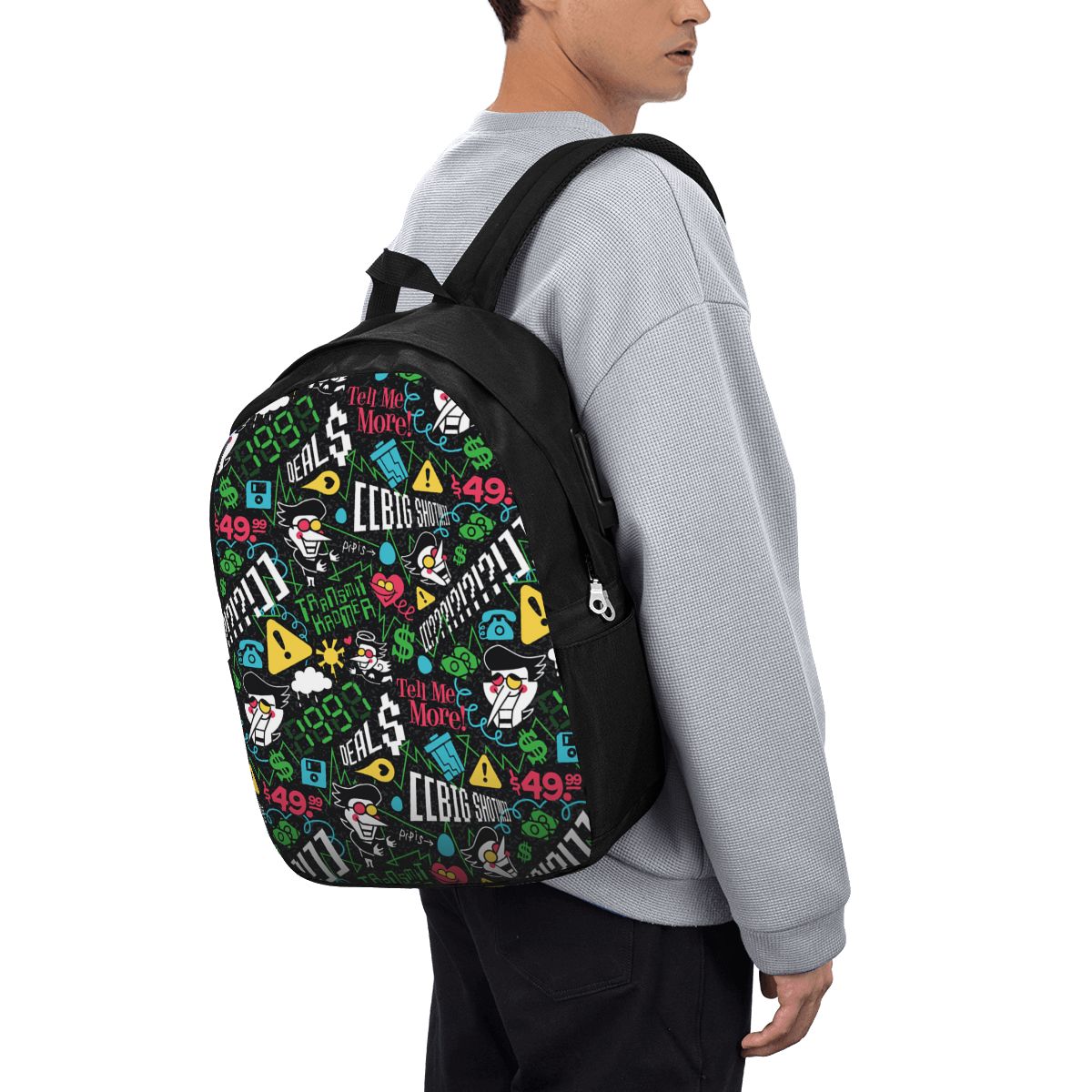Laptops - Deltarune SPAMTON G バックパック旅行ノートブックバッグコンピュータ大学生スクールバッグラップトップショルダーバッグ男性女性用