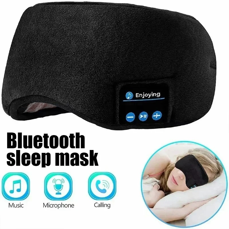 Sleep Mask Headphones Bluetooth - 3Dアイマスク Bluetoothヘッドホン 音楽再生 睡眠用ヘッドバンド イヤホン ソフトで伸縮性のある快適なワイヤレスヘッドセット