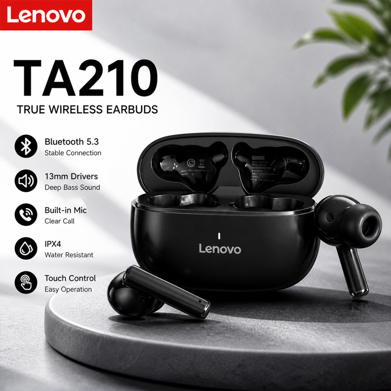 Type C Wired Earphones With Mic - オリジナル新品 Lenovo TA210 5.3 イヤホン Bluetooth