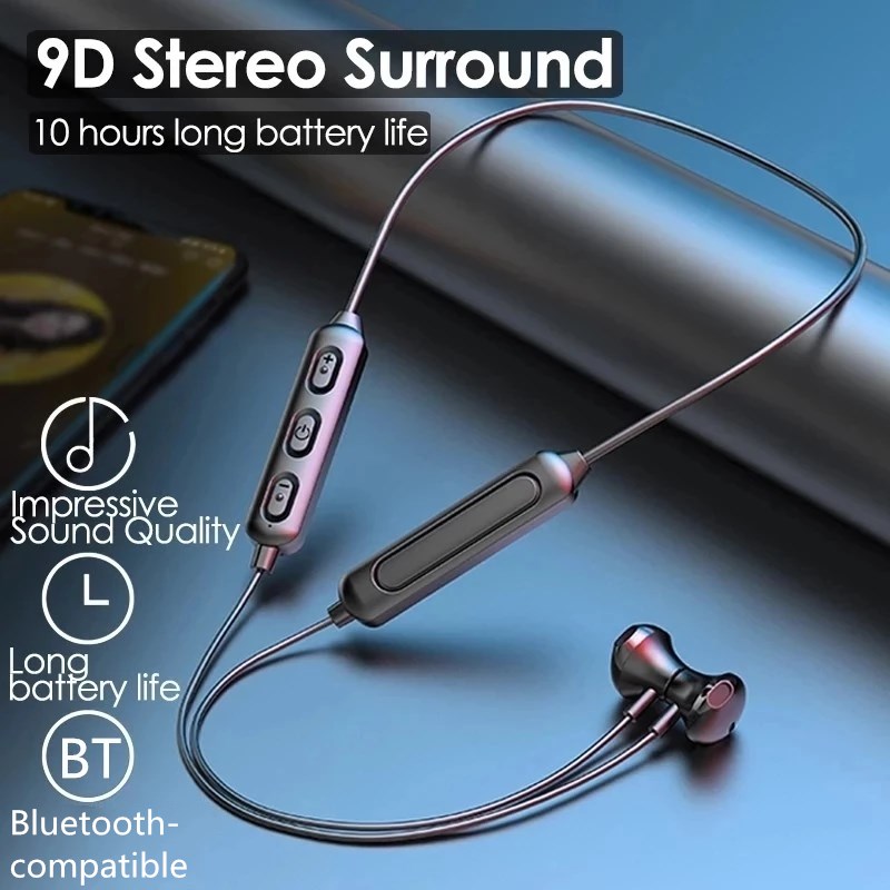 Magnetic Neckband Sports Earphones - Bluetooth 5.0ワイヤレス磁気ヘッドセット,スポーツおよびランニング用,ipx5防水ヘッドセット,ベースバンド,ノイズリダクション
