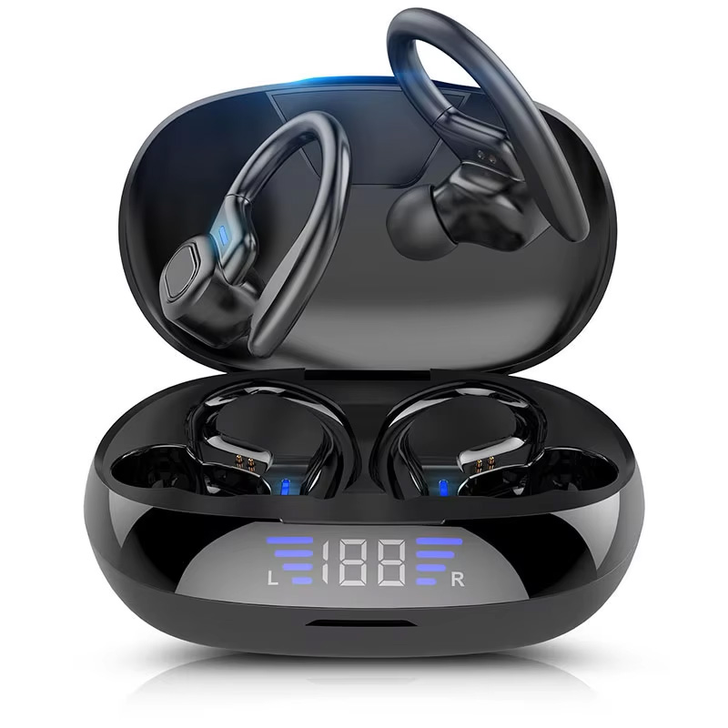 Anc Wireless Over Ear Headphones - スポーツSP16ワイヤレスイヤホンBTオーバーイヤーバッド、イヤーフック付きスポーツイヤホン、ランニング用インイヤーヘッドホンVV2