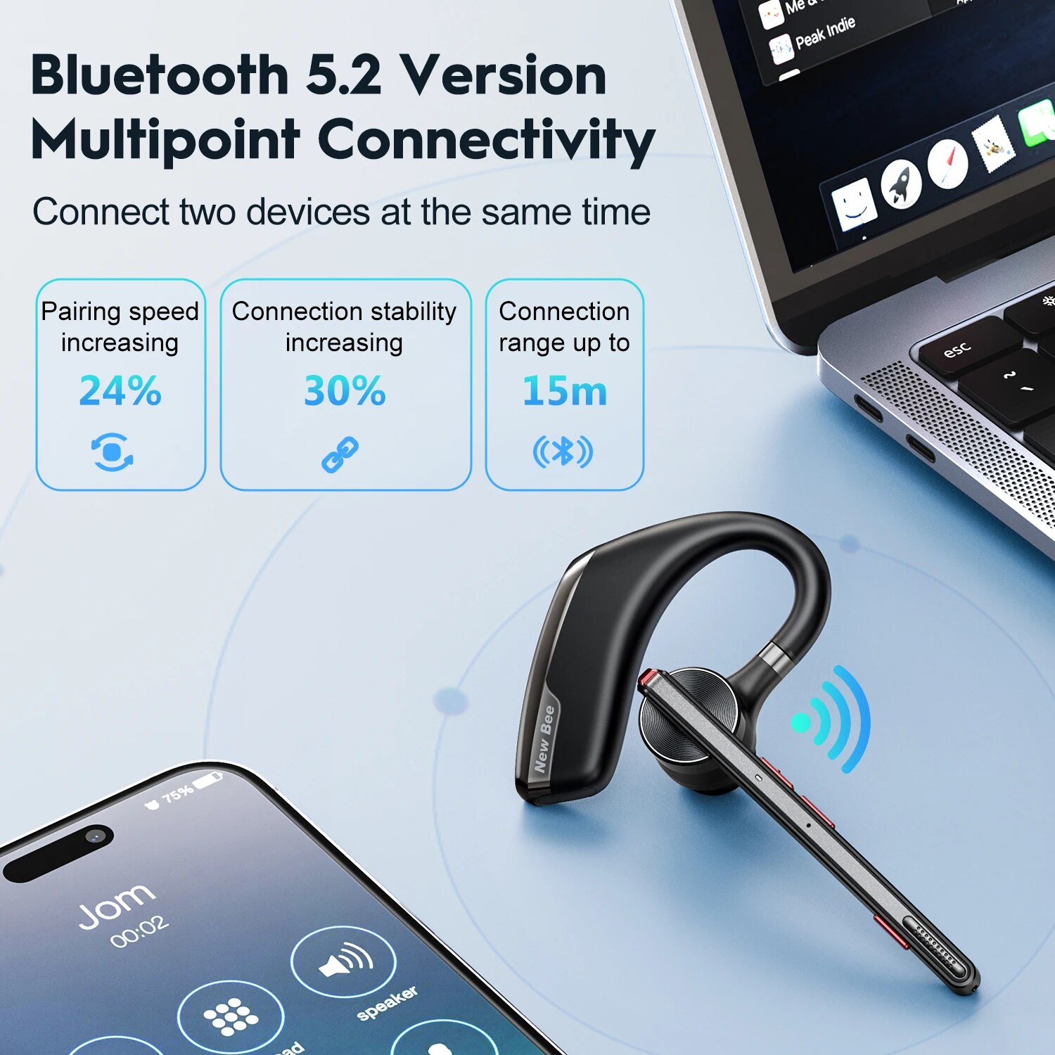 デュアルマイク付きM51ワイヤレスヘッドセット,Blueto - Open Ear Air Conduction Headphones のレビューと価格