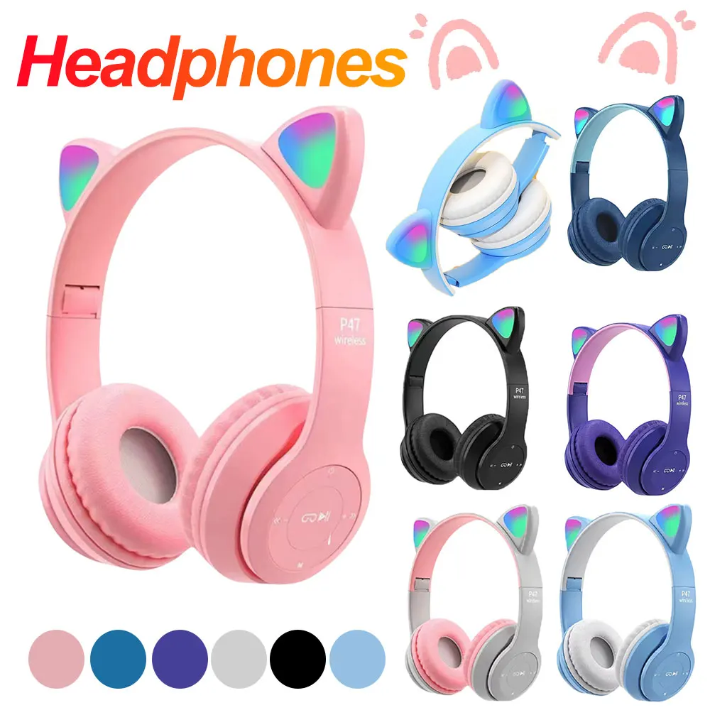 光るLEDキュートな猫耳ヘッドホン Bluetoothワイヤ - Cat Ear Bluetooth Headset Led のレビューと価格
