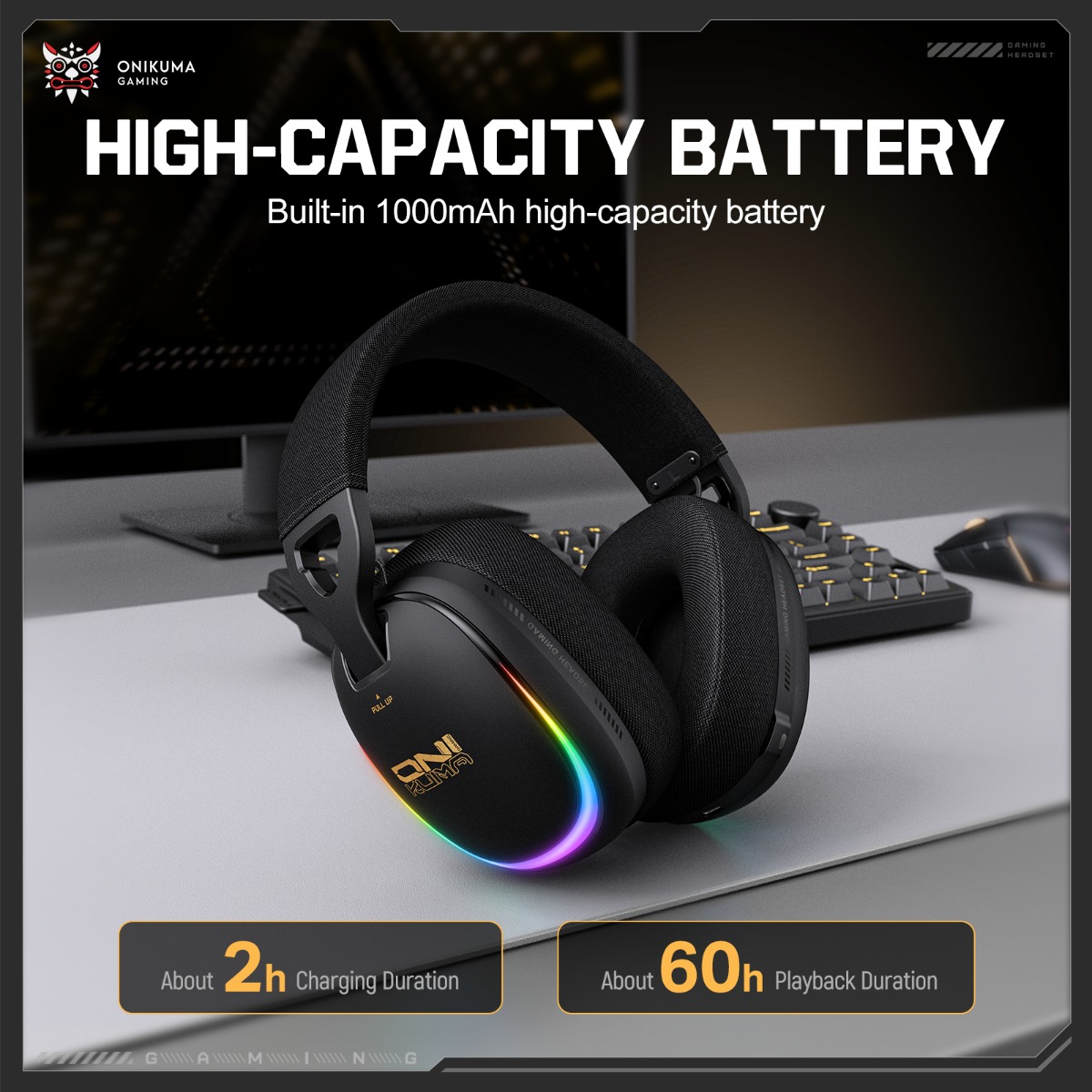 ONIKUMA GT805 ゲーミングヘッドセット ワイヤレ - Gaming Headset With Mic Rgb のレビューと価格