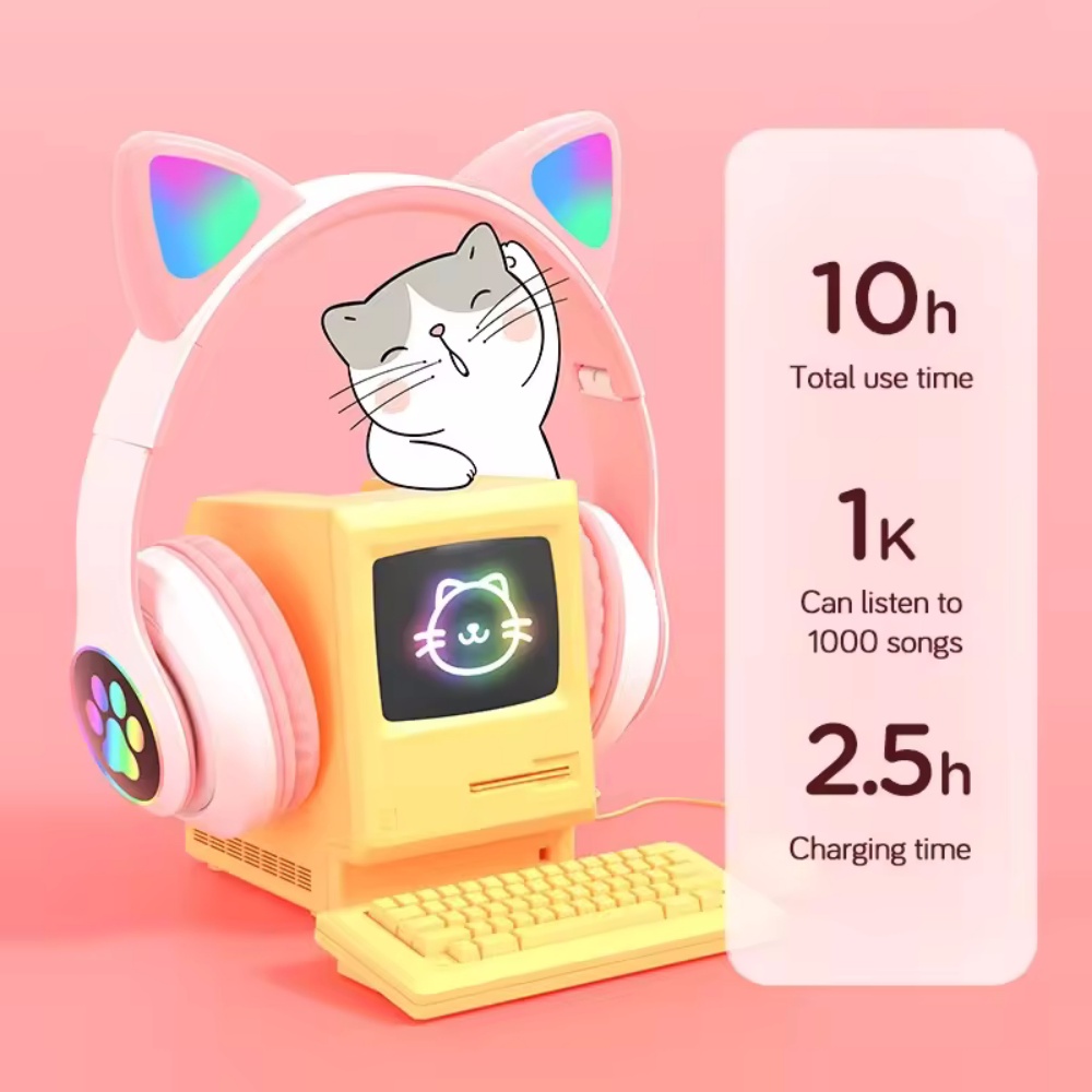 かわいい猫耳 Bluetooth 対応ヘッドセット LED  - Cat Ear Bluetooth Headset Led のレビューと価格