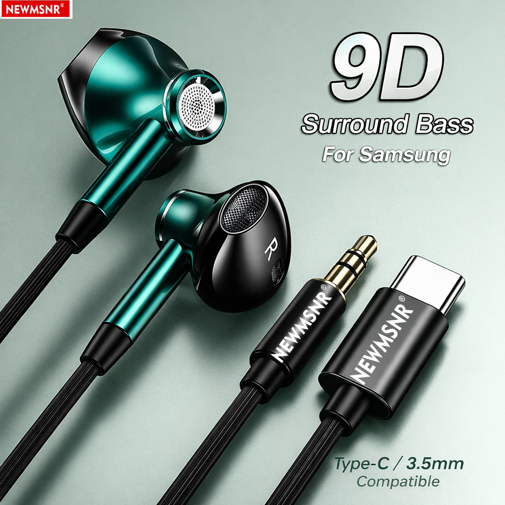 9Dサラウンドベース タイプC&3.5mmヘッドホン 有線コ - Type C Wired Earphones With Mic のレビューと価格