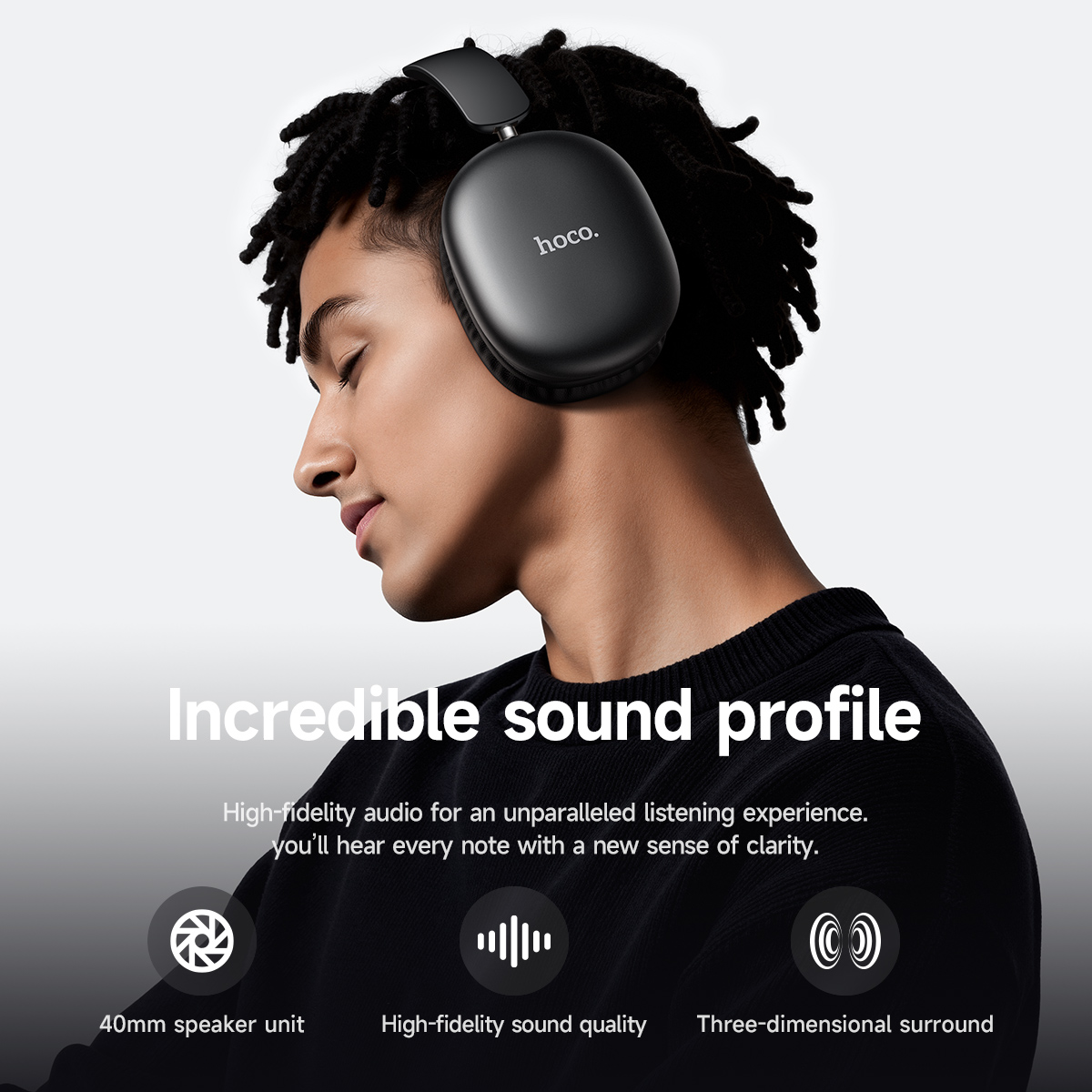 HOCO W73 折りたたみ式 Bluetooth 6.0  - Anc Wireless Over Ear Headphones のレビューと価格