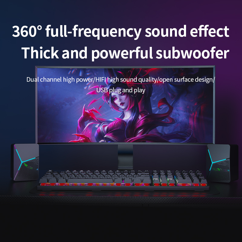RGB ゲーミングコンピュータースピーカー有線サウンドバー  - Rgb Computer Soundbar For Pc のレビューと価格