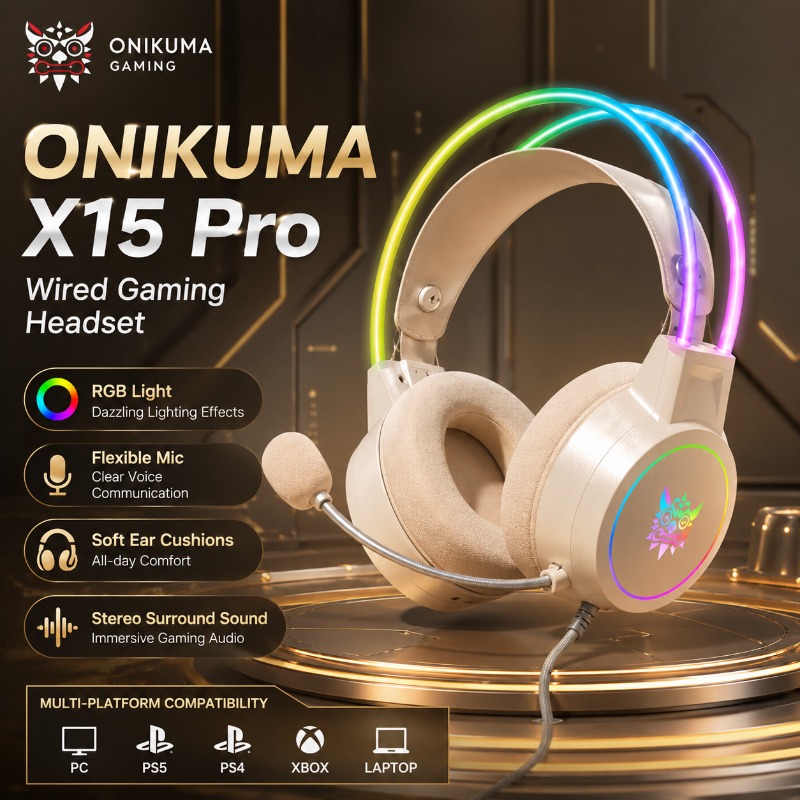 ONIKUMA X15 Pro ゲーミングヘッドセット 有線 - Gaming Headset With Mic Rgb のレビューと価格