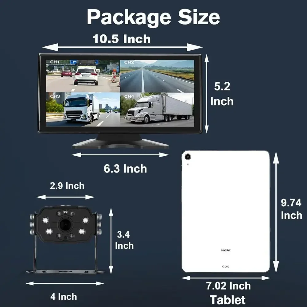 トラックRVバックアップカメラシステム、10.36インチタッ - Cameras のレビューと価格