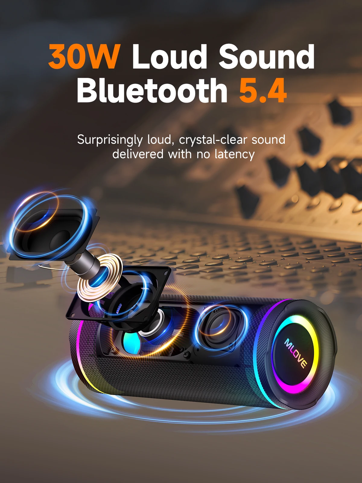 MLOVE ポータブル Bluetooth スピーカー –  - Portable Bluetooth Speaker Waterproof Ipx7 のレビューと価格