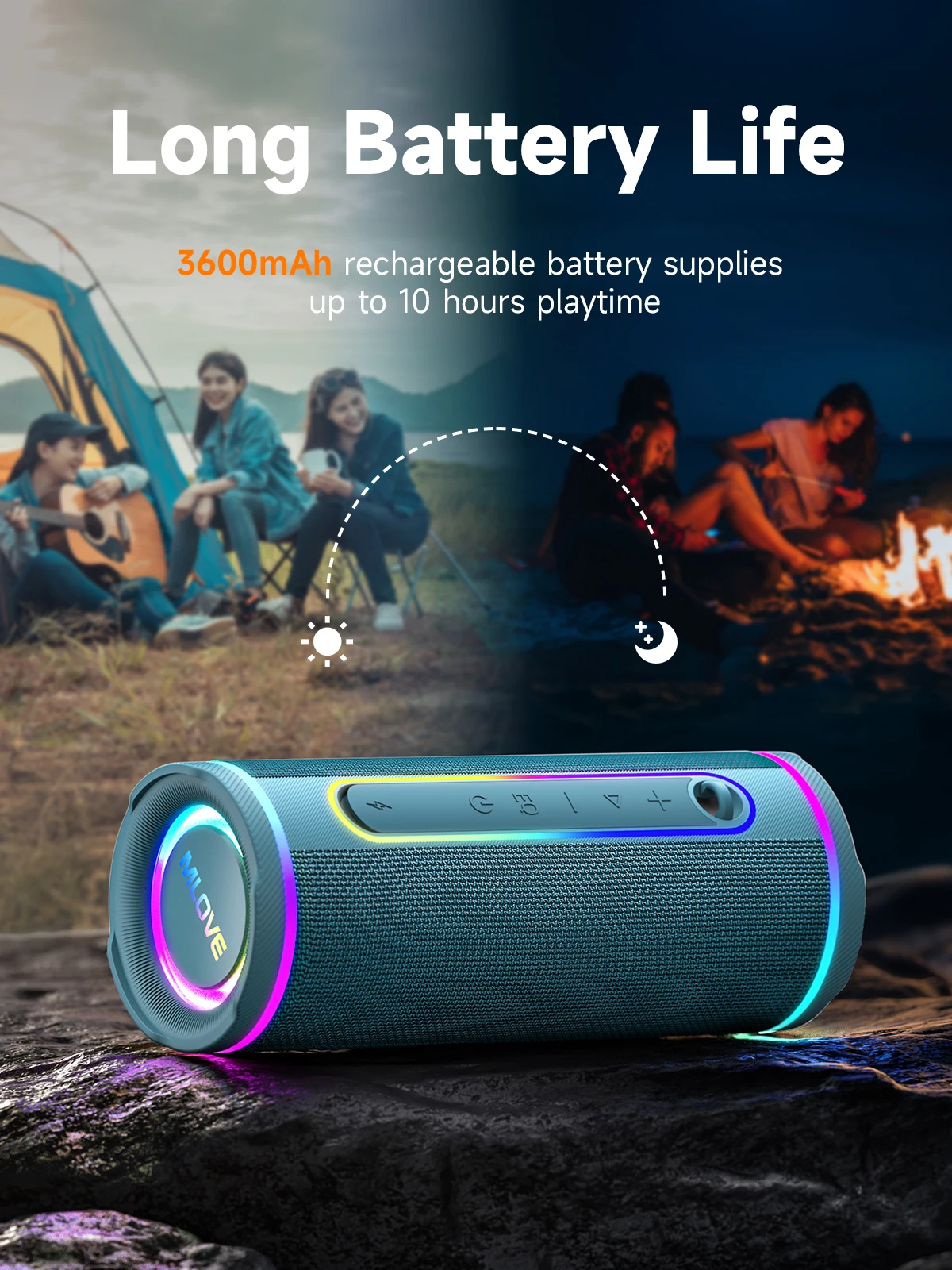MLOVE ポータブル Bluetooth スピーカー –  - Portable Bluetooth Speaker Waterproof Ipx7 のレビューと価格