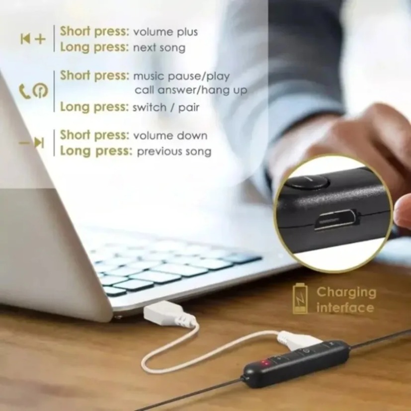 ネックバンド Bluetooth イヤホン インイヤー磁気式 - Magnetic Neckband Sports Earphones のレビューと価格