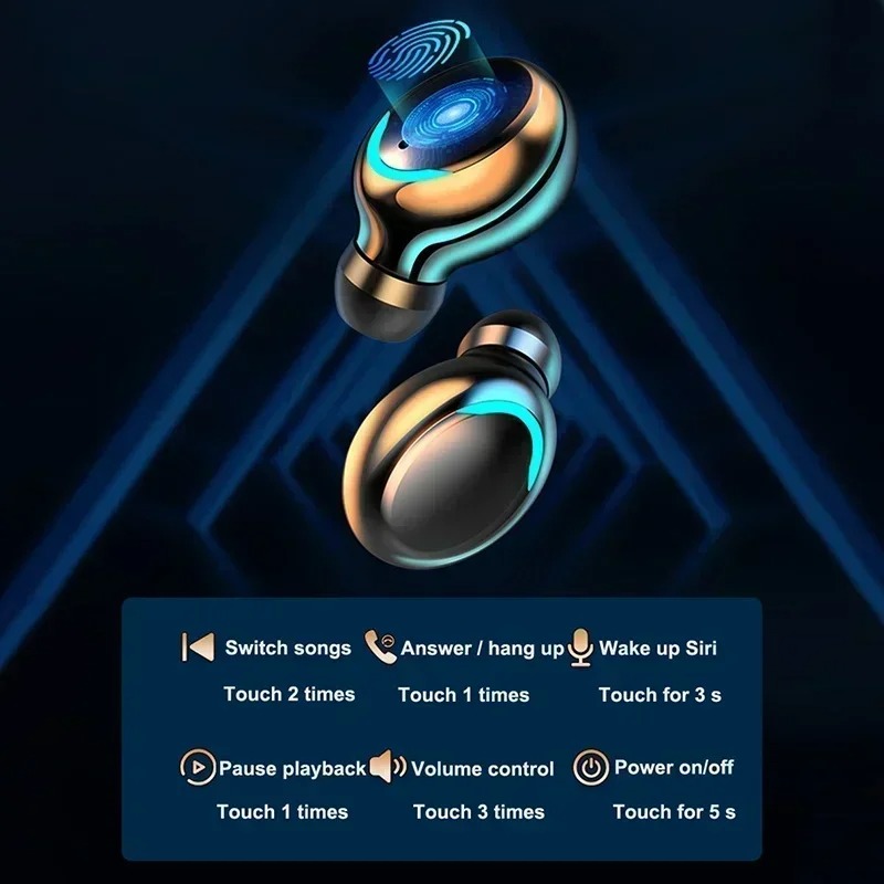 新製品F9 Bluetoothヘッドホン 9Dステレオ ハイ - Tws Earbuds Bluetooth 5.3 のレビューと価格